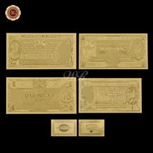 (Um Lote é 4 pcs) modelos Antigos 4 Austrália AUD Ouro Banknote CONJUNTO Libra Libra Da Folha de Ouro Banknote 1/2 1 5 10 2024 - compre barato