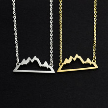 10PCS Choker Link Chain Minimalist Nature Snow Mountain Pendant Necklaces for Women Party Gift Statement Top Adventure Jewelry 2024 - buy cheap