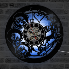 Kingdom Hearts Characters 3D Decorative LED Record Clock Creative Vinyl Record Art Decor Hanging Clock Modern Design 7 Colors 2024 - buy cheap