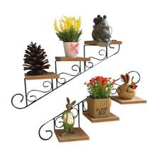American wall shelf flower stand decoration frame wrought iron hanging flower pot rack multi-layer punch-free wall wall hanging 2024 - buy cheap