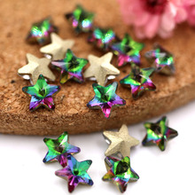 New 6mm rainbow color star shape crystal glass strass pointback rhinestones for nail decoration 2024 - buy cheap