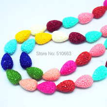 12 Pieces/Lot Carving Flower Beads Accessories Synthetic stone material Size 13x21mm teardrop shape for earring making accessory 2024 - buy cheap