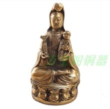 YM-312 pulgadas de Guanyin bodhisattva, de latón, artesanías 2024 - compra barato