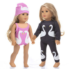 Подходит для 18 дюймов Кукла Одежда Аксессуары новорожденный новый ребенок Фламинго купальный костюм куклы одежда для ребенка день рождения фестиваль подарок 2024 - купить недорого