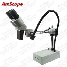Стереомикроскоп Widefield, поставки AmScope 20X и 40X, стереомикроскоп Widefield с подставкой для стрелы и светосветильник индикатором 2024 - купить недорого