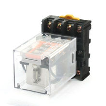 Industrial DC 24V Coil DPDT 8 Round Pin Power Relay w 35mm DIN Rail Socket 2024 - buy cheap