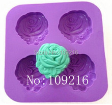 1 peça quatro buracos de rosas (xj496) molde de silicone artesanal sabonete/forma de bolo artesanato faça você mesmo molde 2024 - compre barato