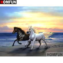 HOMFUN Full Square/Round Drill 5D DIY Diamond Painting "Animal horse" Embroidery Cross Stitch 3D Home Decor Gift A11850 2024 - buy cheap
