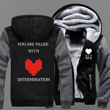 New Winter Jackets and Coats undertale hoodie frisk coat  Game Hooded Thick Zipper Men Sweatshirts 2024 - buy cheap