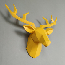 Decoración de cabeza de ciervo de diseño geométrico, colgante de pared creativo, Fondo de sala de estar, pared de Animal colgante tridimensional, ciervo de la suerte, Wal 2024 - compra barato
