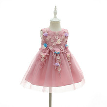 Vestido de princesa para niña, 0-2T, ropa para bebé recién nacido, bordado 3D, diseño de flores, vestidos de fiesta/boda 2024 - compra barato
