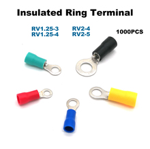 1000Pcs Ring Insulated Crimp Terminal Electrical Wire Cable Connector RV1.25-3 1.25-4 2-4 2-5 Ferrules 22-14AWG 0.5~2.5mm2 2024 - buy cheap