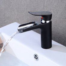 Basin Faucets Waterfall Bathroom Faucet Single handle Basin Mixer Tap Bath Black and Chrome Faucet Brass Sink Water Crane Silver 2024 - buy cheap