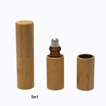 Mini rolo de embalagem para óleos essenciais, rolo de embalagem de bambu vazio marrom escuro, recarregável de 5ml 2024 - compre barato
