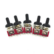 5 Pcs Momentary Toggle Switch (ON)-OFF-(ON) 3 Position SPDT w Cover Cap 2024 - buy cheap