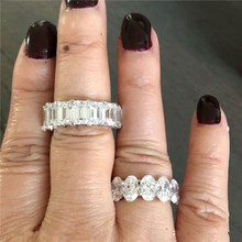 Женское Обручальное Кольцо Emeald cut AAAAA, обручальное кольцо из стерлингового серебра 925 пробы, ювелирные изделия для невесты 2024 - купить недорого