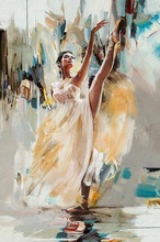 Bela Mulher Bailarina Dancer Pintura A Óleo sobre Tela por Shah Mahnoor Artes de Pintura para Sala de estar Pintados À Mão 100% 2024 - compre barato