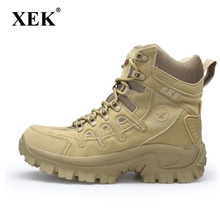 Xek botas masculinas de couro militar de alta qualidade, calçados esportivos de combate para o deserto, especiais força zll278 inverno/outono 2024 - compre barato