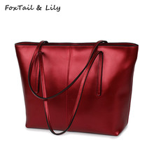 FoxTail & Lily Fashion Large Casual Tote Shoulder Bag Women Leather Handbags High Quality Elegant Ladies Genuine Leather Bags 2024 - buy cheap