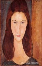 Pintura al óleo de Portriat para sala de estar, retrato de Jeanne Hebuterne de Amedeo Modigliani, pintado a mano, alta calidad 2024 - compra barato