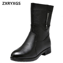 HOT 2022 New Autumn and Winter Boots Women Shoes Fashion Rhinestone Cow Leather Boots Large Size Soft Comfort Warm Women Boots 2024 - buy cheap