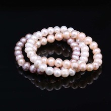 100% Natural Pearl Bracelet Charms Elastic Rope Real Pearl Bracelets for Girl Friend Pearl Size 8-9 mm 2024 - buy cheap