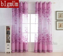 Custom-made  Floral Tulle  Luxury Sheer Curtain Finished  Burnt-out Screens Window Treatment For Girl's Room with Beads 2024 - buy cheap