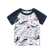 Camiseta infantil de algodão com desenho de animais, camiseta para meninos e meninas, verão 2019 2024 - compre barato