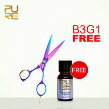 Buy 3Pcs get 1pcs Free New arrive Purple titanium 6.0 inch high quality hair scissors  and Moroccan Argan oil 2024 - buy cheap