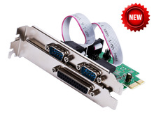 PCI-e Combo 2 Serial + 1 Parallel IEEE 1284 Controller card PCI express to RS232 com + printer LPT port adapter Moschip win10 2024 - buy cheap