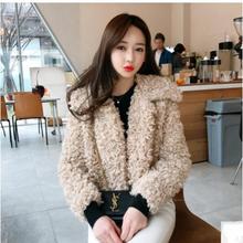 Womens Winter And Autumn Short Section Fake Lamb Wool Fur Clothings Turn Down Collar Casual Female Faux Fur Jackets Coats J2418 2024 - buy cheap