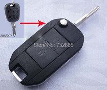 MODIFIED SHELL FOLDING FLIP REMOTE KEY CASE 2 BTN BUTTONS FOR PEUGEOT 206 207 KEYLESS ENTRY REMOTE FOB 2024 - buy cheap