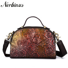 Norbinus 2018 Luxury Brand Women Shoulder Bag Female Genuine Leather Messenger Bags Crossbody Bags for Woman Flower Handbag Tote 2024 - buy cheap