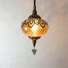 Mediterranean Middle East Brown Tank Pendant Lights Retro Bathroom Restaurant Hotel Handmade Glass Bedroom Lamps E14 Fixtures 2024 - buy cheap