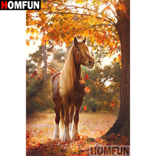 HOMFUN Full Square/Round Drill 5D DIY Diamond Painting "Horse tree scenery" Embroidery Cross Stitch 3D Home Decor A10455 2024 - buy cheap