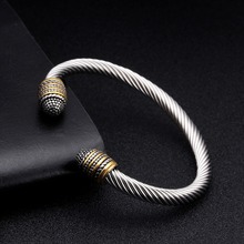 Unique Braided Stainless Steel Sporty Men Male Charm Bracelets Bangles Top Quality Snake Chain Braided Open Vintage Cuff Bangles 2024 - buy cheap