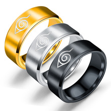 Наруто классическое кольцо из нержавеющей стали черное кино окружающее кольцо Наруто 2018 Cos Кольцо черное серебро золото фигурка игрушка подарок 2024 - купить недорого