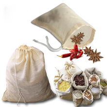 UPORS 10 шт./компл. многоразовый чайный пакетик, натуральный неотбеленный хлопковый пакетик для чайного фильтра, переносной сетчатый ситечко для специй, чайный пакетик для кухни 2024 - купить недорого