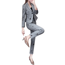 Professional suit women's spring and autumn new slim slimming small suit temperament fashion suit  pant suits for women 2024 - buy cheap