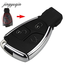 Jingyuqin-carcasa de llave remota modificada para Mercedes Benz, carcasa Fob de 3 botones, estilo cromado, para Mercedes Benz B, C, E, ML, S, CLK, CL 2024 - compra barato