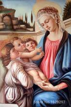 modern colorful paintings Madonna with two angels by Sandro Botticelli High Quality Hand painted 2024 - buy cheap