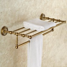 Antique Brass Bath Towel Rack Bathroom Towel Holder Double Towel Shelf Wall Mounted Bathroom Accessories BD631 2024 - buy cheap