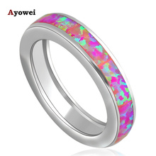 Elegant Fashion Jewelry Rings for women Wholesale & Retail Purple Fire Opal Silver Stamped Ring USA Sz #5#6#7#8#9 OR692A 2024 - buy cheap