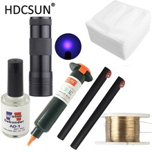 6 in1 LOCA tp-2500 UV Glue 5ml +UV curing light+Uv Glue Remover 20g +Cutting Wire 50m+clothes For LCD Touch Screen Repair 2024 - buy cheap