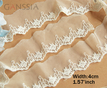 1yrd/lot Width:4.0cm Ivory white rose mesh embroidered lace,trimming lace for diy, sewing accessories, lace for garment(ss-420) 2024 - buy cheap