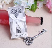 Key To My Heart Bottle Opener in White Gift box 150 PCS/LOT Wedding favor-"Simply Elegant" Key To My Heart Bottle Opener 2024 - buy cheap