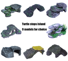 Turtle snake spider reptile shelter hide sunbathe house cave aquarium simulation resin 2024 - buy cheap