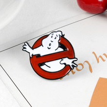 MINGQI Ghostbusters Enamel Pin White Ghost Badge Brooch Bag Clothes Lapel pin Cartoon Fun Movie Jewelry Gift for fans Friends 2024 - buy cheap
