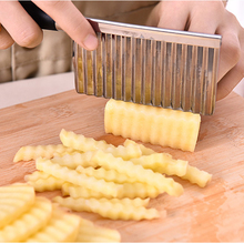 Novo chip slicer para batata de aço inoxidável frutas vegetais enrugamento ondulado faca cortador chopper batatas fritas chips cozinhar ferramenta 2024 - compre barato