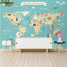 Beibehand-papel de parede foto personalizada 3d, desenho de animais, mapa mundi, paisagem, mural, sala de estar, quarto, tv, sofá, plano de fundo, parede 2024 - compre barato